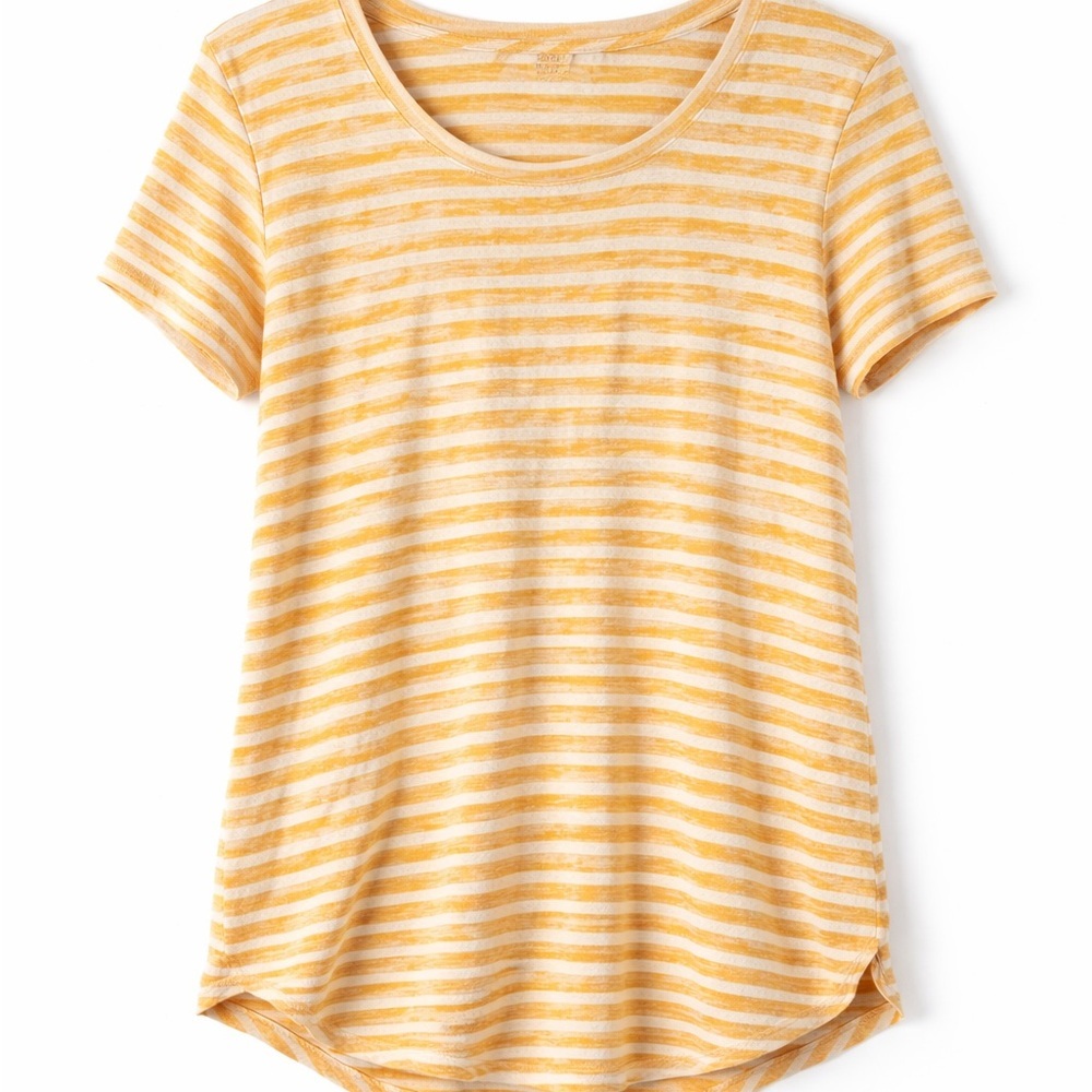 Market & Spruce Yellow and White Striped Short-Sleeve Tee